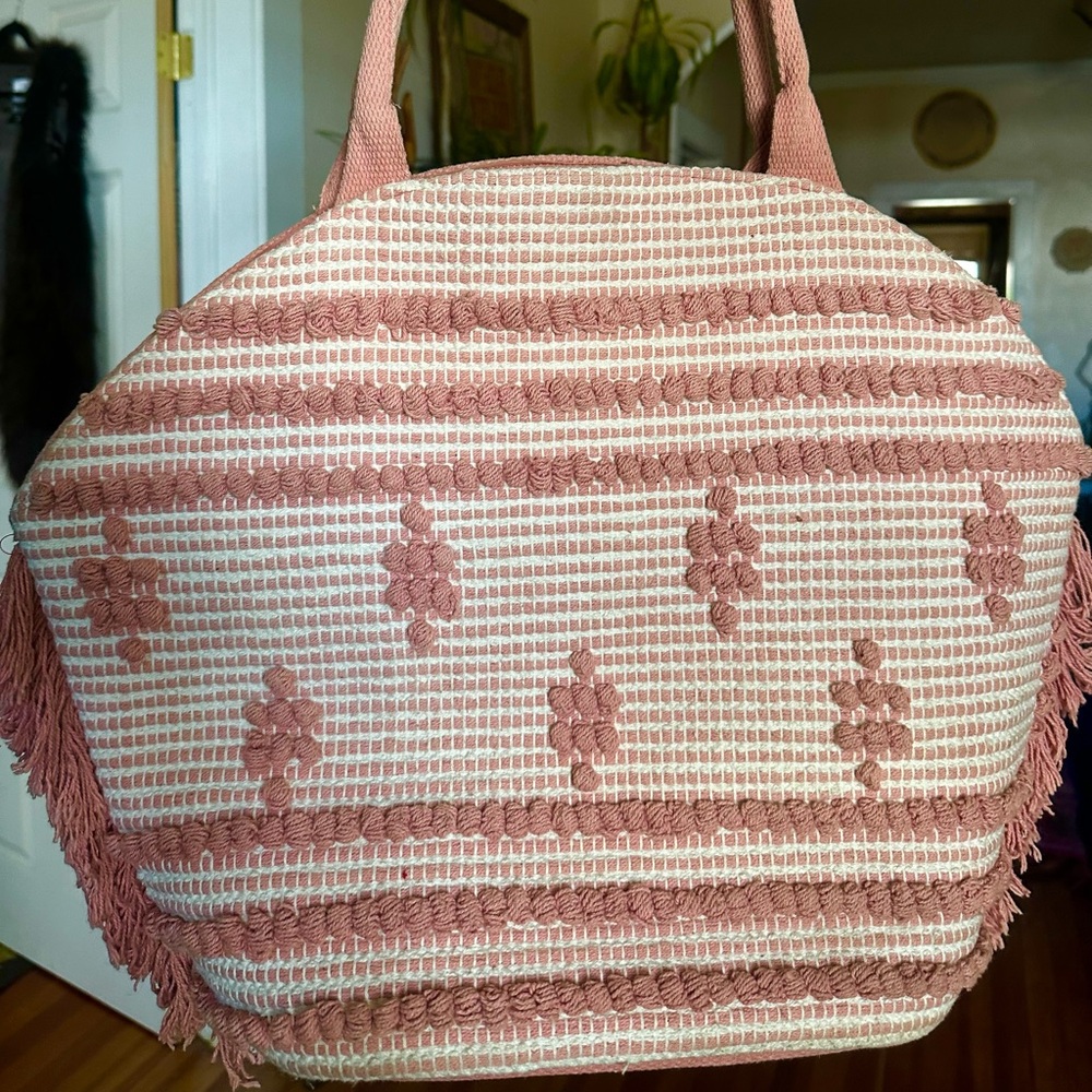Boho tote bag with fringe